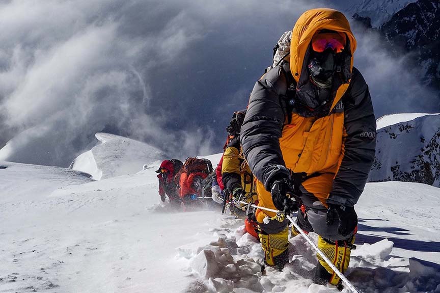 Alpinistas en acción